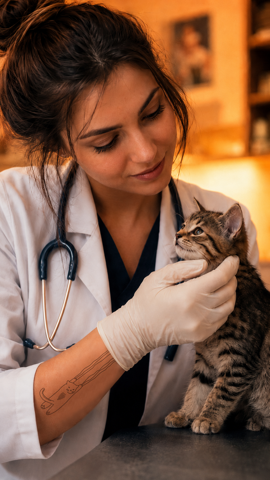 Cat temporary tattoo cat veterinaria - UNKOMUN
