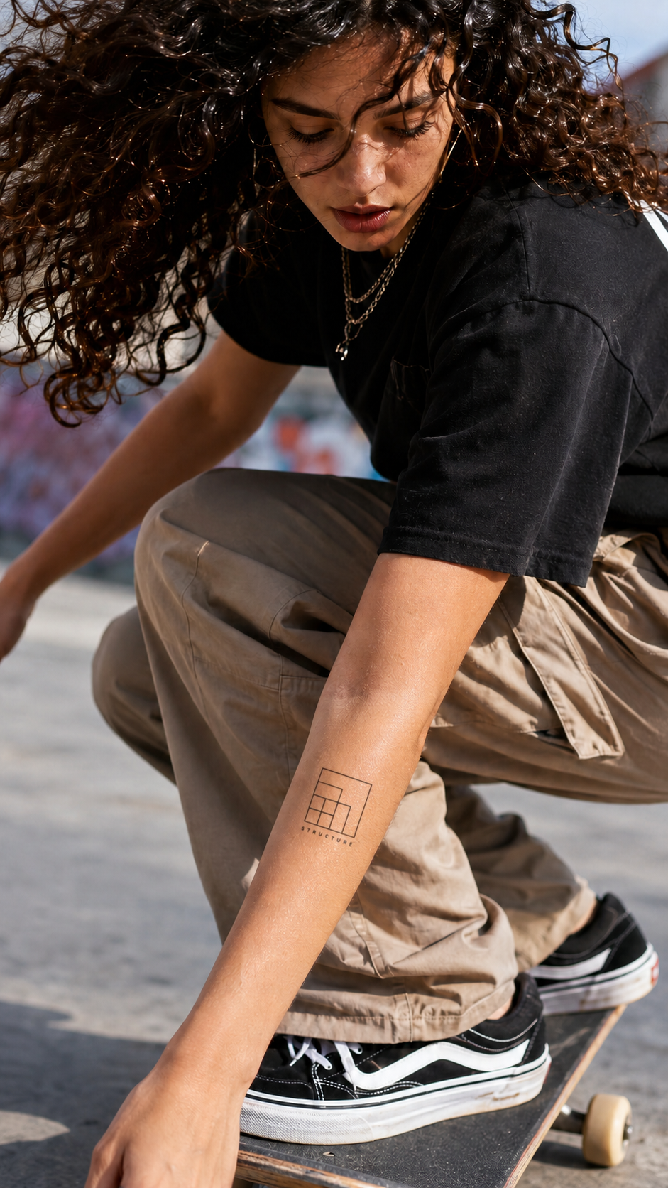 Structure temporary tattoo rapariga skate - UNKOMUN