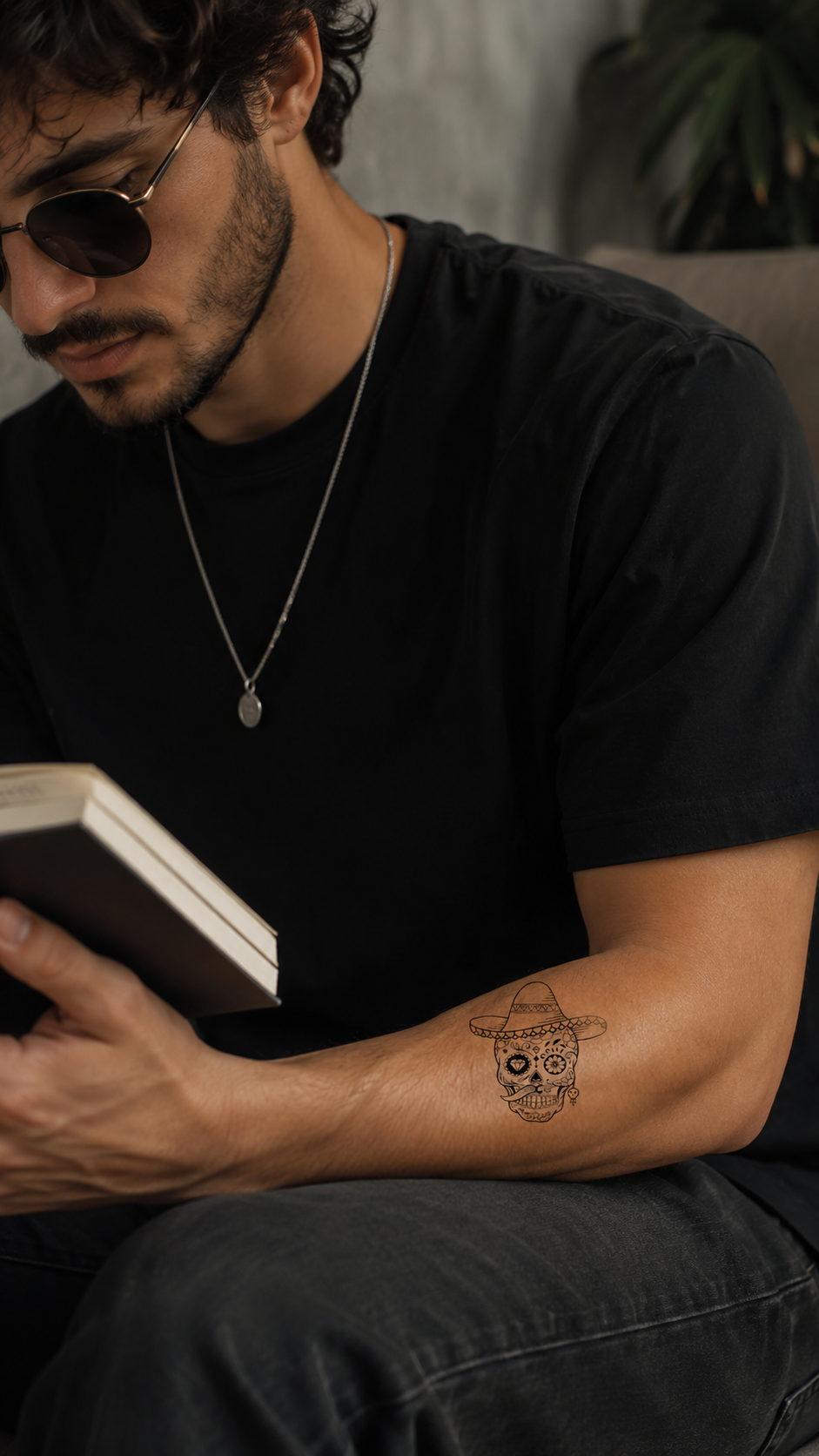 Skull temporary tattoo rapaz - UNKOMUN