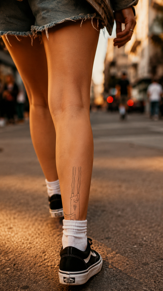 Cat temporary tattoo cat rapariga - UNKOMUN