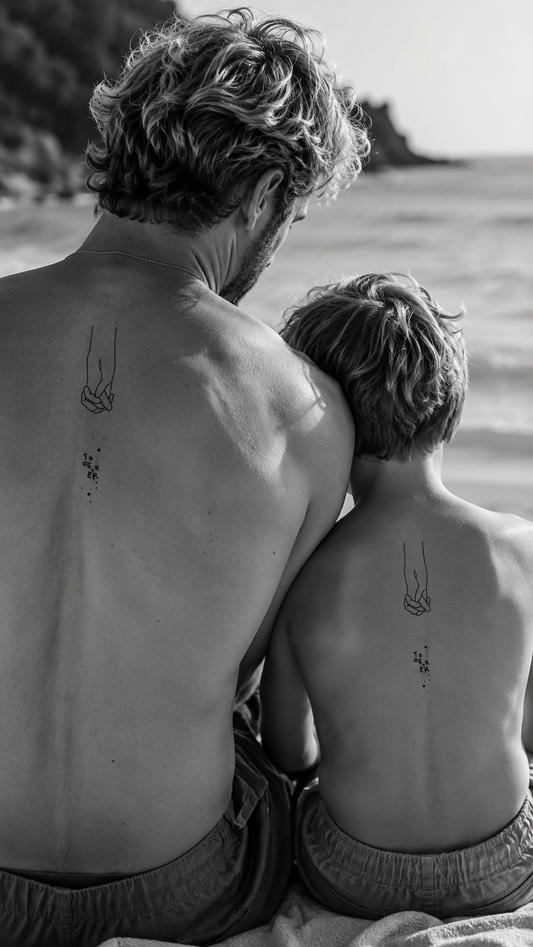 Together 15Cm temporary tattoo pai filho - UNKOMUN
